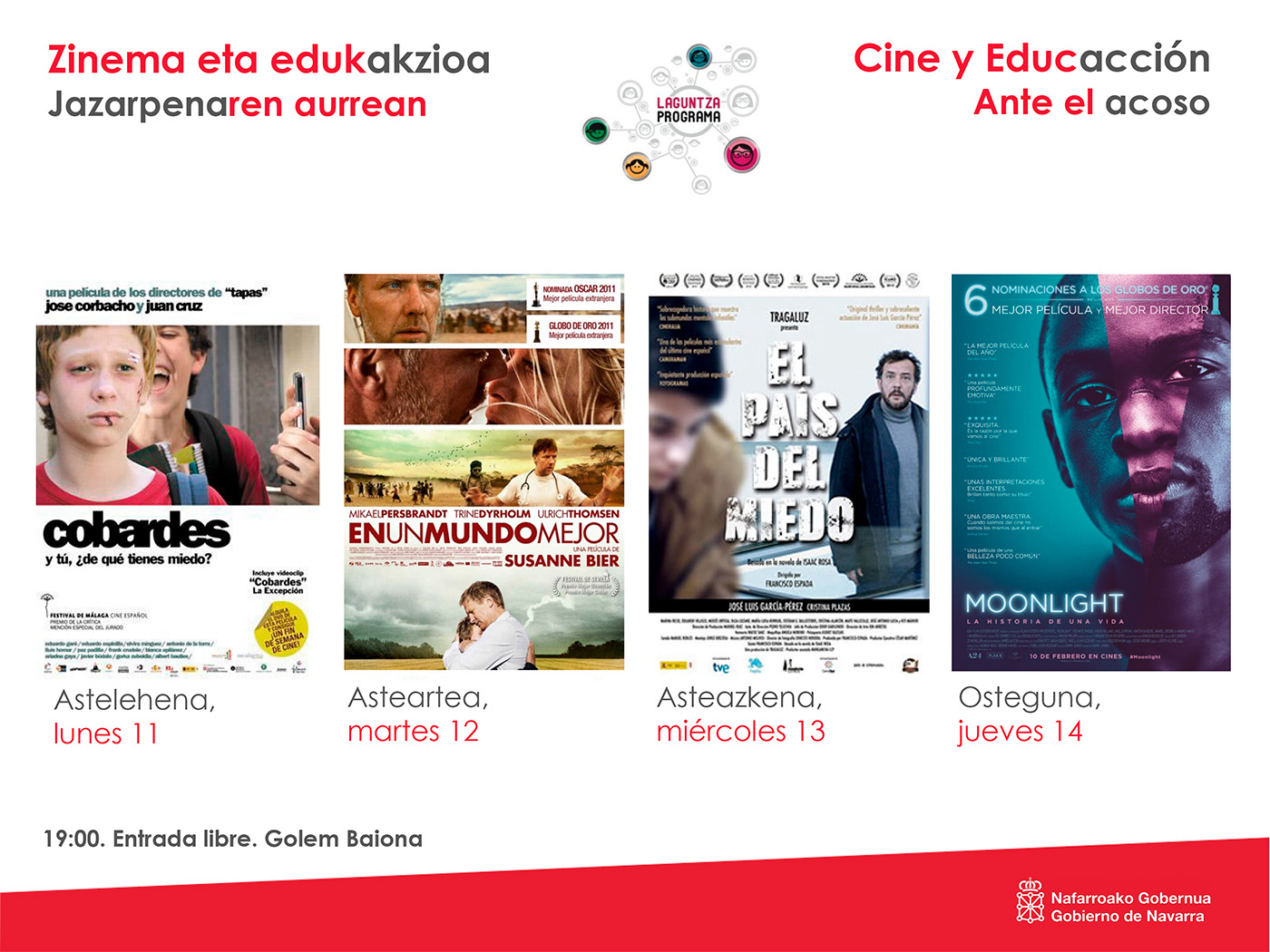 Cine-fórum “Cine y Educacción ante el Acoso” desde el 11 al 14 de diciembre
